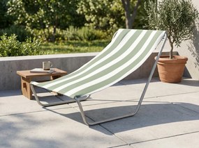 Sezlong pliabil de plaja SAND, dungi verde deschis