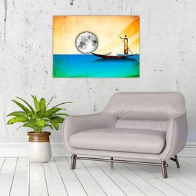 Tablou pe sticlă - Pictură străveche (70x50 cm)
