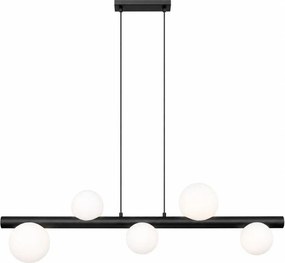 Zuma Line P0574-05N-P7AA - Candelabru FORES suspendat pe cablu, 5xG9/33W/230V, negru