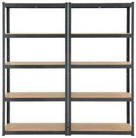 Jusky Set 2 rafturi - 180x90x40cm - gri