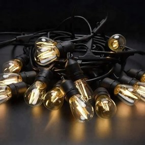 Ghirlandă decorativă LED pentru exterior 20xE27/1W/230V 11,44 m IP44 negru