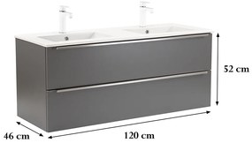 Dulap inferior Vario Trim 120 cu lavoar antracit-antracit