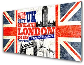 Tablouri acrilice Londra Flag Arta Albastru Alb Roșu Gri