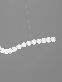 Lustra LED suspendata, dimabila, deosebita design lux PERLA opal, auriu