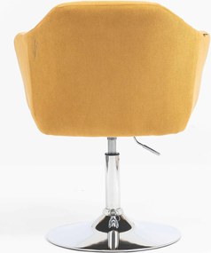 HR832N Scaun Catifea Reiată Premium culoare Curry Galben cu Bază Cromata
