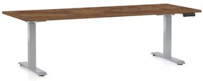 Masă înălțime reglabilă OfficeTech D, 200 x 80 cm, picioare gri, stejar silverjack