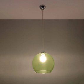 Lustră verde cu abajur din sticlă ø 30 cm Bilbao – Nice Lamps