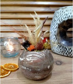 Ghiveci decorativ cu flori artificiale, homs seria A620,17x5.5x9 cm,30337