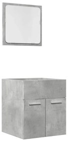 856368 vidaXL Set mobilier de baie, 2 piese, gri beton, lemn compozit