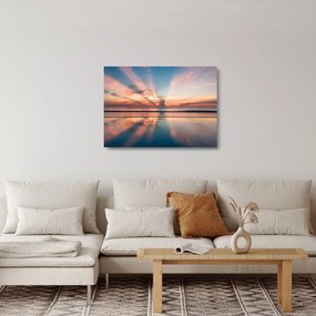 Tablou pe sticlă cu razele solare deasupra plajei Dayton (70x50 cm)