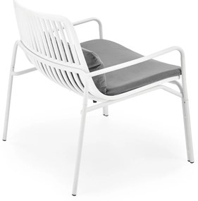 Fotoliu din plastic Melby alb - H75 cm