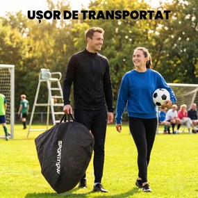 SPORTNOW Poartă de Fotbal Pop-Up și Pliabilă, Galben | Aosom Romania
