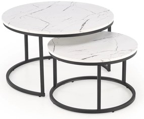 Set 2 buc. măsuțe de cafea Jacarta (alb + negru). 1092448