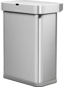 Coș de gunoi fără atingere Simplehuman cu senzorvocal 58 l, oțel inoxidabil mat