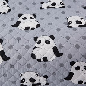 Cuvertura de pat cu model PANDA gri Dimensiune: 170 x 210 cm