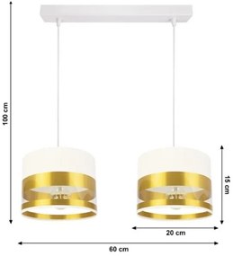 Lustră pe cablu MILO 2xE27/60W/230V aurie