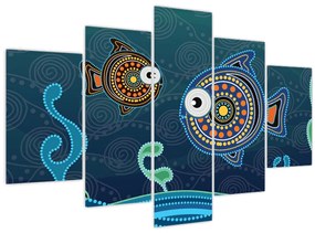 Tablou - Peștișorii desenați (150x105 cm)