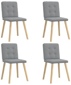 vidaXL Scaune de bucătărie pivotante, 4 buc., gri deschis, textil