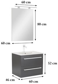 Mobilier complet de baie Vario Clam 60 antracit-antracit