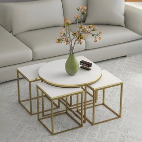 Set masuta de cafea Clarita, negru marmurat, 25072