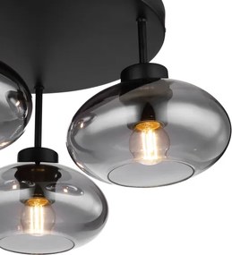 Globo 15572-3D - Plafonieră aplicată SHAUN 3xE27ILLU/40W/230V neagră