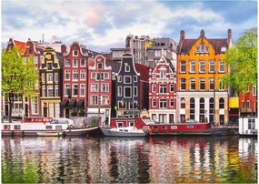 Tablou pe sticlă - Amsterdam, case de dans (70x50 cm)