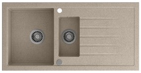 Sapho - Chiuvetă de bucătărie din granit, 100x50 cm, bej