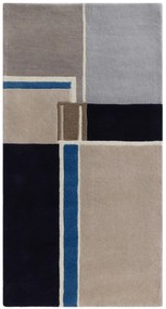 Covor Sea Bedora, 200x300 cm, 100% lana, albastru, finisat manual