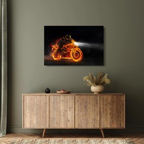 Tablou - Motociclist cu flăcări (90x60 cm)