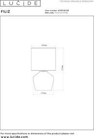Lucide 47551/81/38 - Lampă de masă FILIZ 1xE14/40W/230V crem