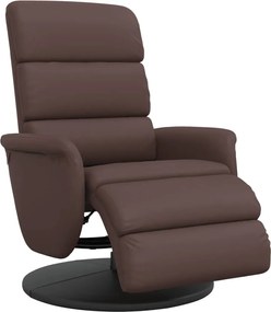 vidaXL Fotoliu rabatabil cu suport de picioare, maro, piele ecologică