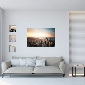 Tablou apusului de soare deasupa orașului (90x60 cm)