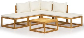 vidaXL Set mobilier de grădină cu perne, 6 piese, lemn masiv de acacia