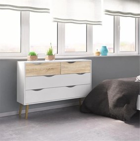 Comoda alba OSLO 75395 cu 4 sertare
