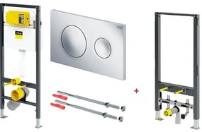 Set rezervor incastrat si cadru bideu, Viega Prevista, clapeta Style 20 crom si set de fixare, 792855+76442