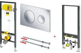 Set rezervor incastrat si cadru bideu, Viega Prevista, clapeta Style 20 crom si set de fixare, 792855+76442