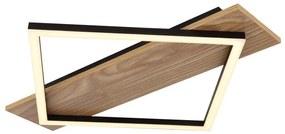 Plafoniera LED metal negru, MDF aspect de lemn BEATRIX I