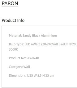 Aplica Spot LED stil minimalist PARON negru, NVL-9060240