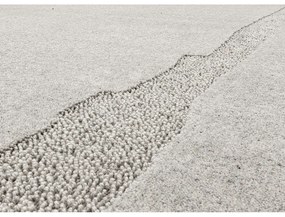 Covor gri deschis din lână 133x190 cm Morphic Rocca – Agnella