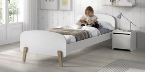 Set Mobilier Kiddy pentru Camera Copii – Pat 90x200 cm și Noptieră – Alb – Vipack