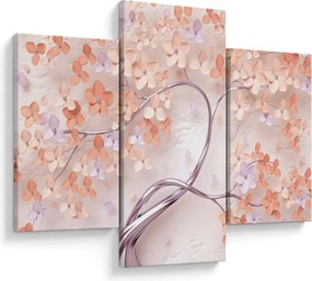 Tablou florilor de pom din coral - abstract (90x60 cm)