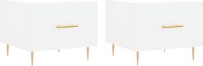 vidaXL Măsuțe de cafea, 2 buc., alb, 50x50x40 cm, lemn compozit