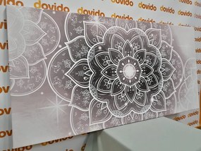 Tablou Mandalea orientală în design alb-negru