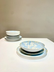 Set 12 Piese Summer 22 Albastru Deschis: 4 Farfurii Intinse 26cm, 4 Farfurii Desert 20cm  4 Boluri 21cm 500ml