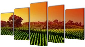 vidaXL Set tablouri din pânză cu imprimeu câmpuri 100 x 50 cm