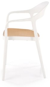Scaun plastic K530 alb/natur