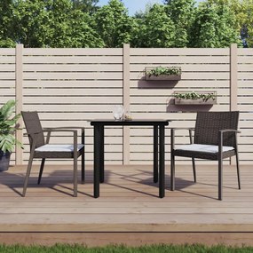 vidaXL Set mobilier de grădină cu perne, 3 piese, poliratan și oțel