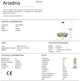 Lustra moderna design elegant 66cm ARIADNA champagne SV-876124