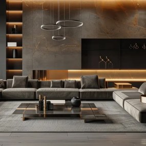 Lustră LED pe cablu GRAVITY LED/108W/230V negru