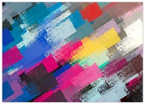 Tablou pe sticlă - Dungi colorate cu pensula (70x50 cm)